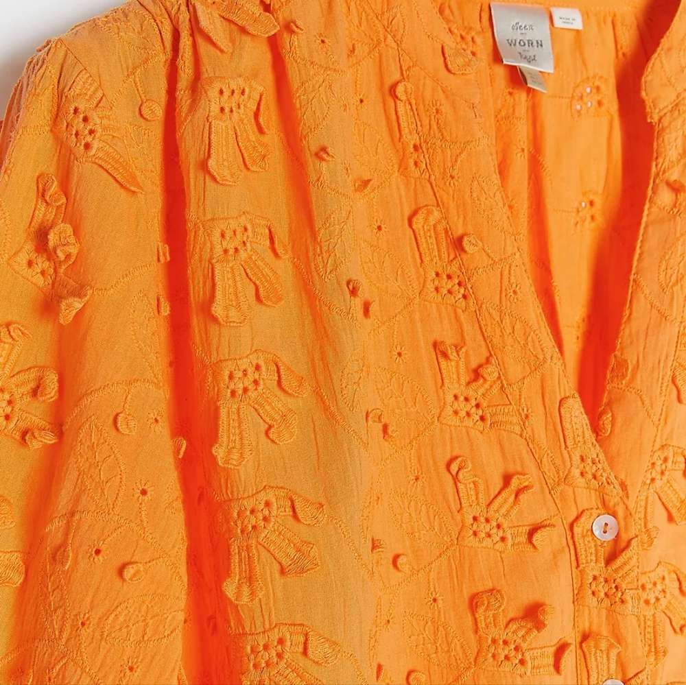 ANTHROPOLOGIE - Kathryn Textured Blouse in "Orange" - Picture 4 of 4